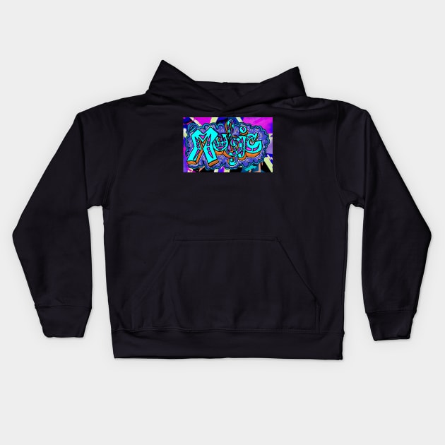 Music Spray Art Kids Hoodie by LowEndGraphics